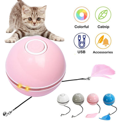Bunter LED selbstdrehender Ball mit Glocke für Katzen